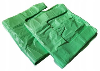 Reklamówki HDPE zrywki jednorazowe zielone torebki 25x45cm 200 szt