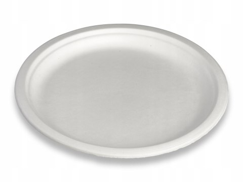 Talerz jednorazowy biały okrągły EKO pulpa z trzciny 260 talerze 26cm 50szt Talerz jednorazowy biały okrągły EKO pulpa z trzciny 260 talerze 26cm 50szt