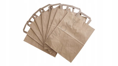 Torba papierowa 25x14x30 cm brązowa 250szt z uchem Torba papierowa 25x14x30 cm brązowa 250szt z uchem