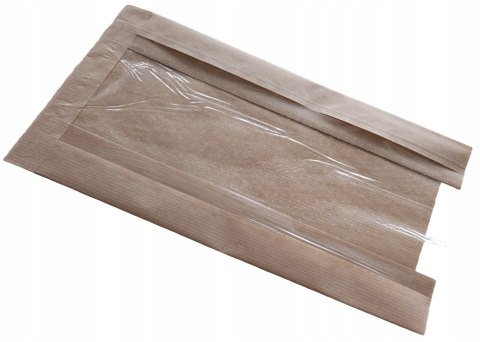 Torebki papierowe fałdowe z okienkiem 15×7x33 cm 1000szt brązowe na bułki Torebki papierowe fałdowe z okienkiem 15×7x33 cm 1000szt brązowe na bułki