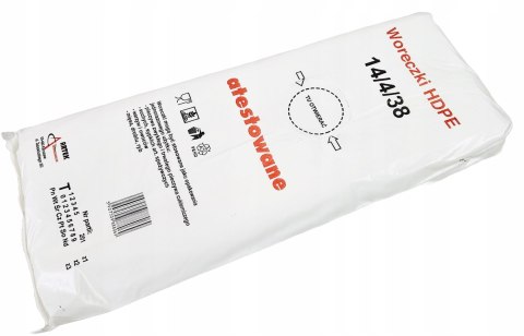 Woreczki foliowe torebki śniadaniowe HDPE 14/4/38 ARTEK grube mocne atest